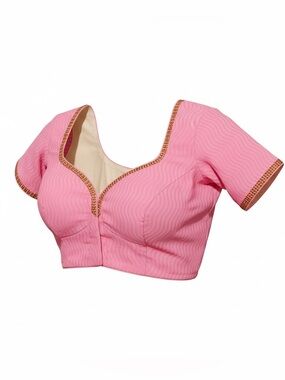 Vintage bubblegum sari top